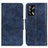 Custodia Portafoglio In Pelle Cover con Supporto M02L per Oppo F19 Blu