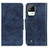 Custodia Portafoglio In Pelle Cover con Supporto M02L per Realme C20 Blu