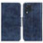 Custodia Portafoglio In Pelle Cover con Supporto M02L per Samsung Galaxy M32 4G Blu