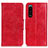 Custodia Portafoglio In Pelle Cover con Supporto M02L per Sony Xperia 5 III Rosso