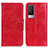 Custodia Portafoglio In Pelle Cover con Supporto M02L per Vivo V21e 5G Rosso