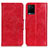 Custodia Portafoglio In Pelle Cover con Supporto M02L per Vivo Y21t Rosso