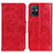 Custodia Portafoglio In Pelle Cover con Supporto M02L per Vivo Y30 5G Rosso