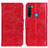 Custodia Portafoglio In Pelle Cover con Supporto M02L per Xiaomi Redmi Note 8 (2021) Rosso