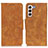Custodia Portafoglio In Pelle Cover con Supporto M03L per Samsung Galaxy S21 FE 5G Khaki