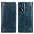 Custodia Portafoglio In Pelle Cover con Supporto M04L per Oppo A16s Blu