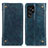 Custodia Portafoglio In Pelle Cover con Supporto M04L per Samsung Galaxy S21 Ultra 5G Blu