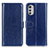 Custodia Portafoglio In Pelle Cover con Supporto M05L per Motorola Moto E32 Blu
