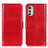 Custodia Portafoglio In Pelle Cover con Supporto M05L per Motorola Moto E32 Rosso