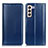 Custodia Portafoglio In Pelle Cover con Supporto M05L per Samsung Galaxy S21 FE 5G Blu