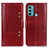 Custodia Portafoglio In Pelle Cover con Supporto M06L per Motorola Moto G40 Fusion Rosso