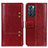 Custodia Portafoglio In Pelle Cover con Supporto M06L per Oppo Reno6 5G Rosso