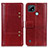 Custodia Portafoglio In Pelle Cover con Supporto M06L per Realme C21 Rosso