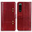 Custodia Portafoglio In Pelle Cover con Supporto M06L per Sony Xperia 5 III Rosso