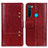 Custodia Portafoglio In Pelle Cover con Supporto M06L per Xiaomi Redmi Note 8 (2021) Rosso