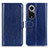 Custodia Portafoglio In Pelle Cover con Supporto M07L per Huawei Honor 50 5G Blu