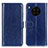 Custodia Portafoglio In Pelle Cover con Supporto M07L per Huawei Honor 50 Lite Blu