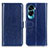 Custodia Portafoglio In Pelle Cover con Supporto M07L per Huawei Honor 90 Lite 5G Blu