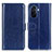 Custodia Portafoglio In Pelle Cover con Supporto M07L per Huawei Nova Y70 Plus Blu