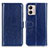 Custodia Portafoglio In Pelle Cover con Supporto M07L per Motorola Moto G53j 5G Blu