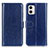 Custodia Portafoglio In Pelle Cover con Supporto M07L per Motorola Moto G73 5G Blu