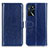 Custodia Portafoglio In Pelle Cover con Supporto M07L per Oppo A16s Blu