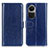 Custodia Portafoglio In Pelle Cover con Supporto M07L per Oppo Reno10 5G Blu