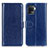 Custodia Portafoglio In Pelle Cover con Supporto M07L per Oppo Reno5 F Blu