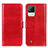 Custodia Portafoglio In Pelle Cover con Supporto M07L per Realme C20 Rosso