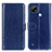 Custodia Portafoglio In Pelle Cover con Supporto M07L per Realme C21 Blu