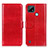 Custodia Portafoglio In Pelle Cover con Supporto M07L per Realme C21 Rosso