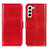 Custodia Portafoglio In Pelle Cover con Supporto M07L per Samsung Galaxy S21 FE 5G Rosso