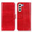 Custodia Portafoglio In Pelle Cover con Supporto M07L per Samsung Galaxy S22 5G Rosso