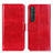 Custodia Portafoglio In Pelle Cover con Supporto M07L per Sony Xperia 1 III Rosso