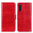 Custodia Portafoglio In Pelle Cover con Supporto M07L per Sony Xperia 10 III Lite Rosso