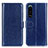 Custodia Portafoglio In Pelle Cover con Supporto M07L per Sony Xperia 5 III SO-53B Blu