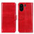 Custodia Portafoglio In Pelle Cover con Supporto M07L per Xiaomi Poco C65 Rosso