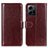 Custodia Portafoglio In Pelle Cover con Supporto M07L per Xiaomi Redmi Note 12 4G Marrone