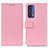 Custodia Portafoglio In Pelle Cover con Supporto M08L per Motorola Moto Edge (2021) 5G Rosa