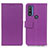 Custodia Portafoglio In Pelle Cover con Supporto M08L per Motorola Moto G Pure Viola