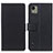 Custodia Portafoglio In Pelle Cover con Supporto M08L per Nokia C110 Nero