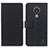 Custodia Portafoglio In Pelle Cover con Supporto M08L per Nokia C21 Nero