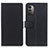 Custodia Portafoglio In Pelle Cover con Supporto M08L per Nokia G11 Nero