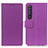 Custodia Portafoglio In Pelle Cover con Supporto M08L per Sony Xperia 1 III Viola