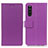 Custodia Portafoglio In Pelle Cover con Supporto M08L per Sony Xperia 10 III Lite Viola