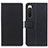 Custodia Portafoglio In Pelle Cover con Supporto M08L per Sony Xperia 10 IV Nero