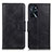 Custodia Portafoglio In Pelle Cover con Supporto M09L per Oppo A16 Nero