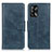 Custodia Portafoglio In Pelle Cover con Supporto M09L per Oppo F19 Blu