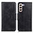 Custodia Portafoglio In Pelle Cover con Supporto M09L per Samsung Galaxy S21 FE 5G Nero