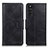 Custodia Portafoglio In Pelle Cover con Supporto M09L per Sony Xperia 10 III Lite Nero